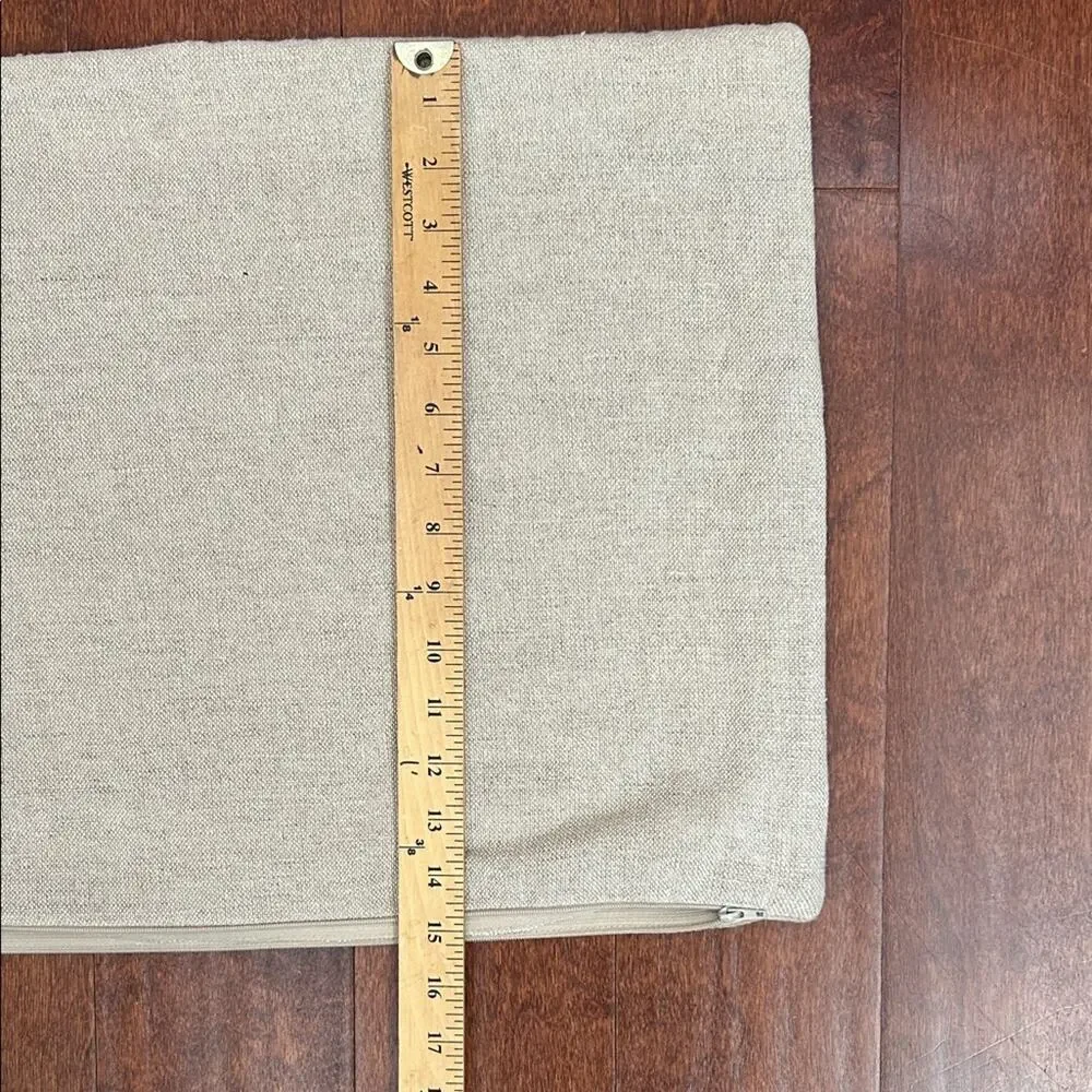 Rare Crate&Barrel Ecru Skier Pillows, Cotton, Linen and Feather, Set of Two